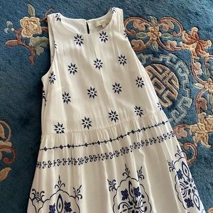 LOFT blue floral maxi dress